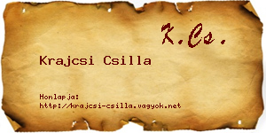 Krajcsi Csilla névjegykártya